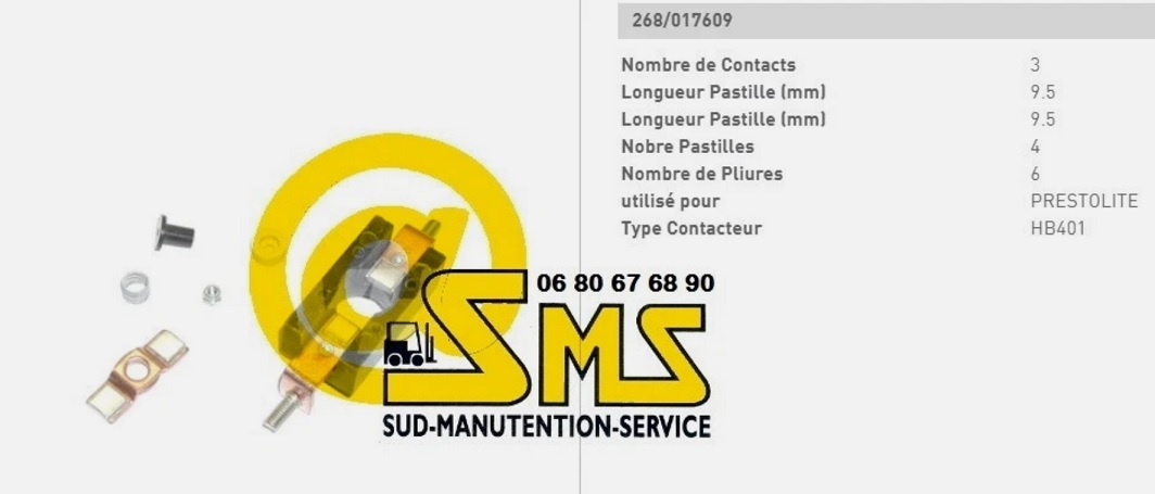 BT 017609 17609 HB PRESTOLITE JEU KIT DE CONTACT UNIPOLAIRE pour CONTACTEUR BT 17605 HB401 HB 401 - 100A