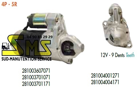 TOYOTA MOTEUR 4P 5R DEMARREUR 9 DENTS 12V PIECES DETACHEES CHARIOT ELEVATEUR