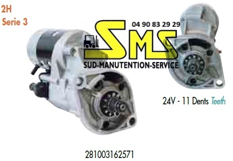 DEMARREUR 24V TOYOTA 11 DENTS  4.5KW SERIE 3 2H PIECES DETACHEES CHARIOT ELEVATEUR