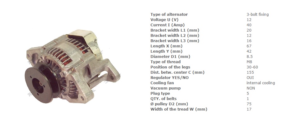 ALTERNATEUR TOYOTA 1DZ 1Z 2J 2Z 3F 13Z 11Z Série 5 et 6 CHARIOT ELEVATEUR PIECE