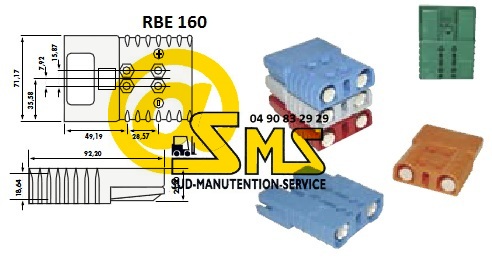 PRISE CONNECTEUR VERT VERTE 72V SBE RBE 160 RBE160 RBX SBX 175 ANDERSON BATTERIE CHARGEUR