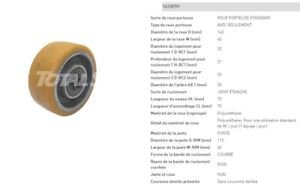 Roue Stabilisatrice Pour Porteur Hyster Gerbeur S1.2 - Diamètre 125 Mm, Largeur 54 Mm, Alésage 60 Mm - Neuve