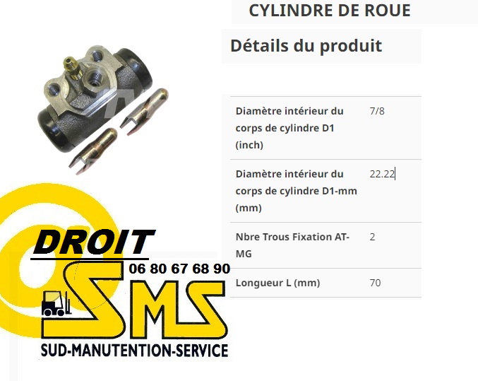 JUNGHEINRICH TFG 16 18 20 CYLINDRE DE ROUE DROIT 22 mm TFG16 TFG18 TFG20