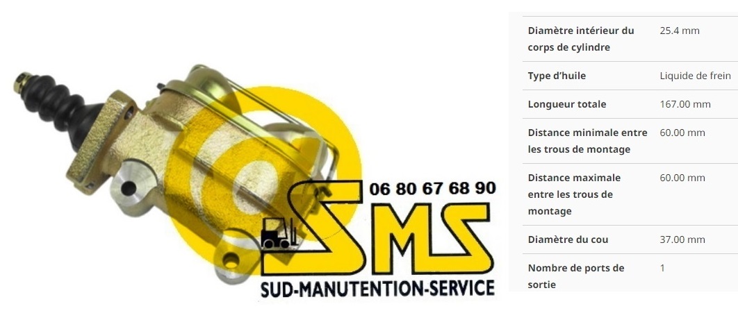 YALE HYSTER 289827 MAITRE CYLINDRE FREIN Piston 25.40 mm CHARIOT ELEVATEUR PIECES DETACHEES