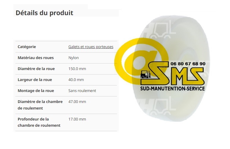 PRAMAC LIFTER MX1016 MX 1016 ROUE PIVOTANTE STABILISATRICE NYLON 150 40 47 17 mm